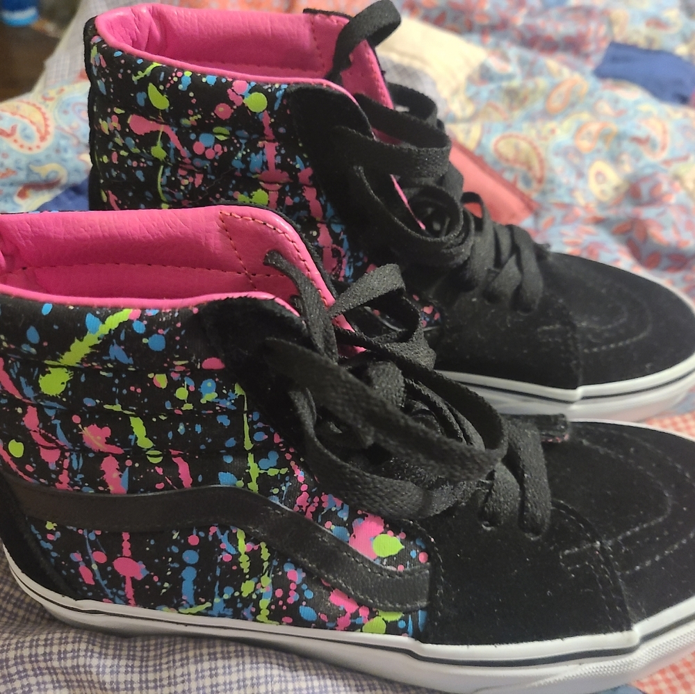 Vans paint splatter design size 7 womens